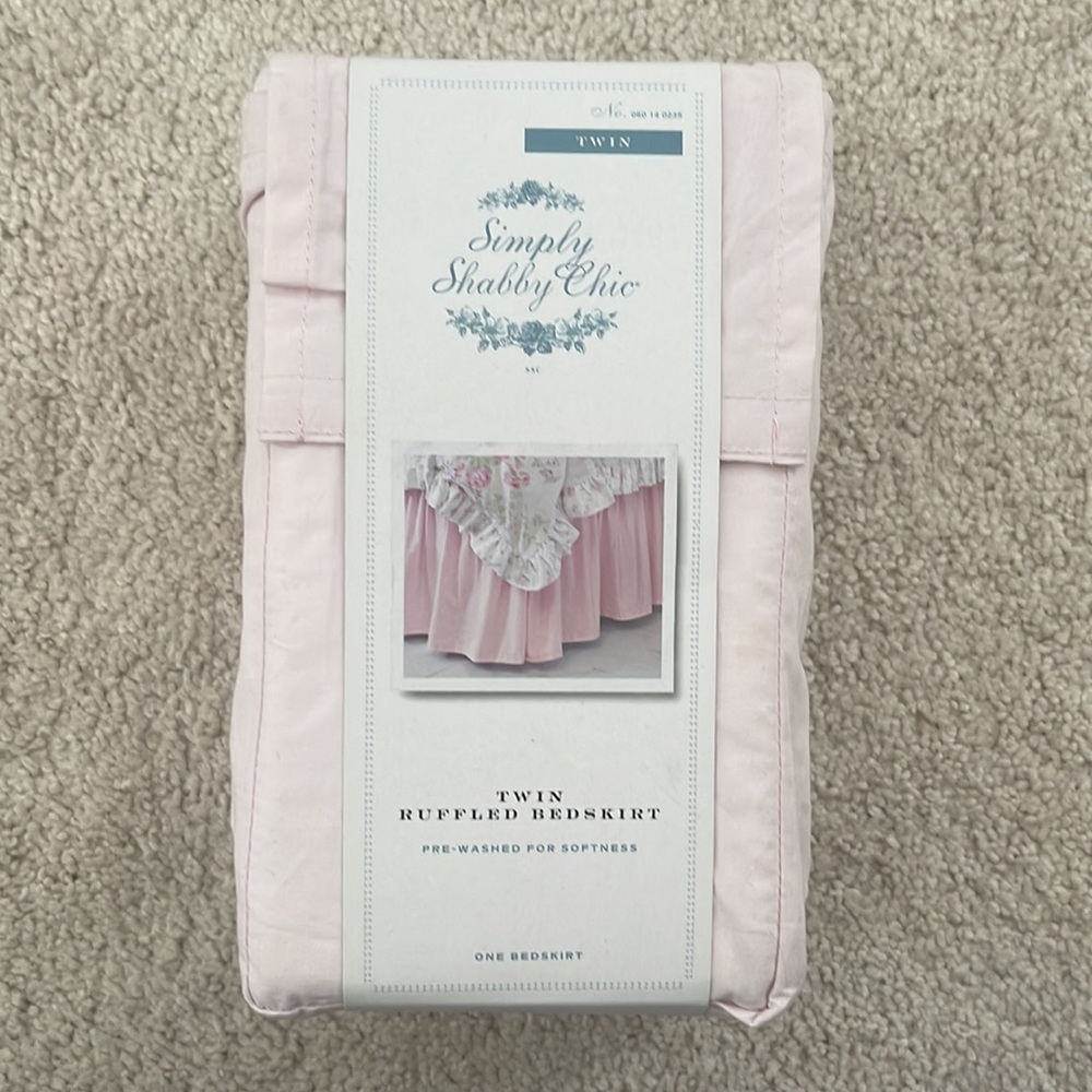 Simply Shabby Chic Cottagecore Light Pink Ruffled Bedskirt - Twin